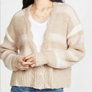 Free People Fine Time Knit Cardigan Striped